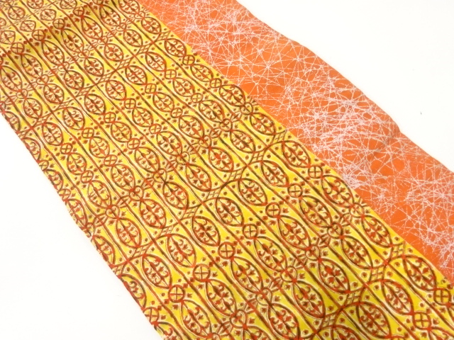 JAPANESE KIMONO / ANTIQUE NAGOYA OBI / WOVEN ABSTRACT (294 cm)